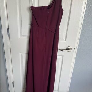 David's Bridal Purple One Shoulder Dress